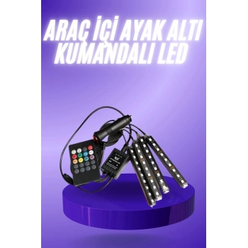 ÇOK SATAN Araç İçi Ayak Altı 12li Şerit Led Işık Uzaktan Kumandalı RGB Işıklı Ses ve Müziğe Duyarlı
