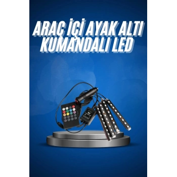 ÇOK SATAN Araç İçi Ayak Altı Led 12 Led Işık Sese Müziğe Duyarlı RGB Işıklı Aydınlatma Seti