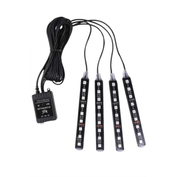 ÇOK SATAN Araç Içi Aydınlatma Kumandalı 12 Led Ayak Altı Led Ambiyans Işığı Sese Duyarlı Kumandalı