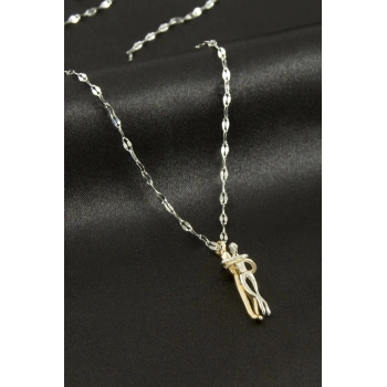 ÇOK SATAN Aşkla Bağlı Çift Çelik Kolye