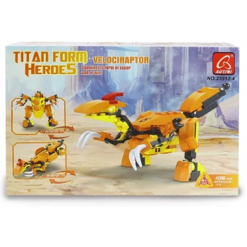 ÇOK SATAN Ausini Titan Form Heroes-4 Velaciraptor 106 Parça