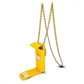 ÇOK SATAN Avjin 6.9 inch Uyumlu Deri Kılıf Cüzdan Askılı FL12 Sarı