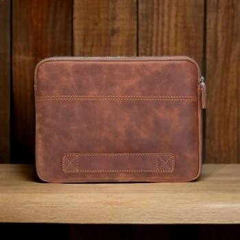 ÇOK SATAN Awe 14 inç MacBook Ve Pc Uyumlu Deri Kılıf TN2 Kahve