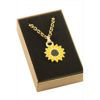 ÇOK SATAN Ayçiçeği Mineli Kutulu Kolye