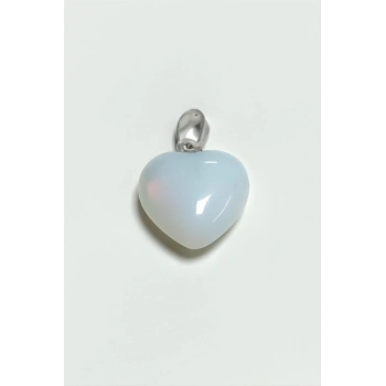 ÇOK SATAN Aytaşı Kalpli Doğaltaş Kolye Ucu Küçük 1,5 cm