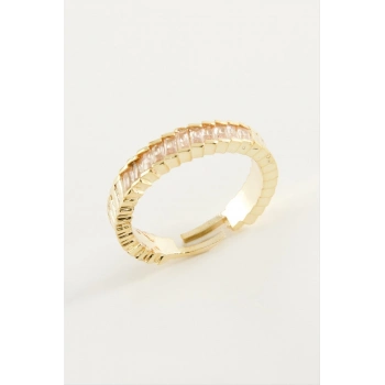 ÇOK SATAN Baget Taşlı Metal Yüzük