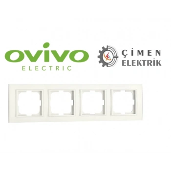 ÇOK SATAN Beyaz Dörtlü Çerçeve - Priz ve Anahtar İçin Uyumlu Çerçeve