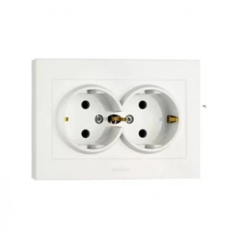 ÇOK SATAN Beyaz İkili Topraklı Priz Çerçeveli Mina - Priz ve Anahtar İçin Uyumlu Çerçeve