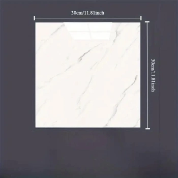 ÇOK SATAN Beyaz Mermer Desenli Alüminyum Plastik Du Sticker (30*30)