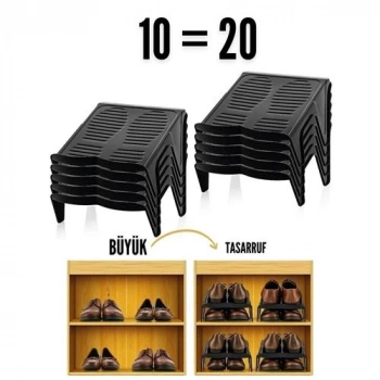 ÇOK SATAN BFS  10 LU Ayakkabı Rampası Yer Tasarruf Organizeri Mehle-Twin