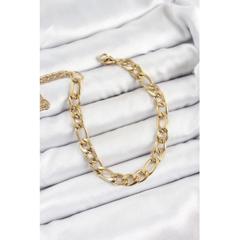 ÇOK SATAN BFS 316L Çelik Gold Renk Kalın Zincir Erkek Bileklik