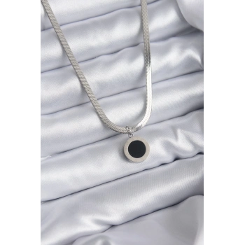 ÇOK SATAN BFS 316L Çelik Gümüş Renk İtalyan Zincir Model İşleme Detay Kadın Kolye