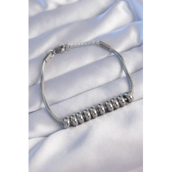 ÇOK SATAN BFS 316L Çelik Gümüş Renk Oval Figürlü Bileklik