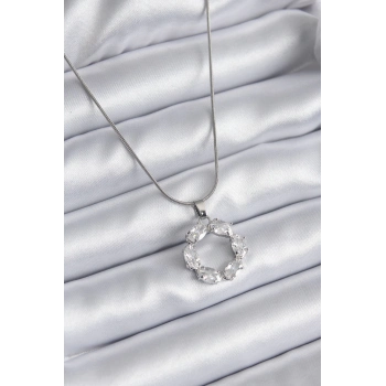 ÇOK SATAN BFS 316L Çelik Gümüş Renk Zirkon Taşlı Kadın Kolye