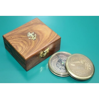 ÇOK SATAN BFS Ahşap Kutulu Pirinç Pusula 16222