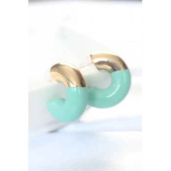 ÇOK SATAN BFS CCB Turkuaz Gold Çift Renk Küpe