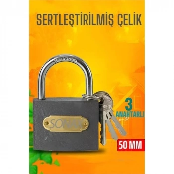 ÇOK SATAN BFS  Çelik Asma Kilit 50 MM 3 anahtarlı Sonax Design