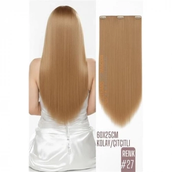 ÇOK SATAN BFS Doğal Görünümlü Düz Siyah Sentetik Kaynak Saç – RENK KOD:#27  Kolay Tak Çıkar, Işıltılı Etki!