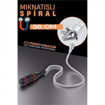 ÇOK SATAN BFS  Esnek Manyetik Toplama Aracı - Mıknatıslı Spiralli Çubuk Metal Vida Civata Somun Arama Çubuğu