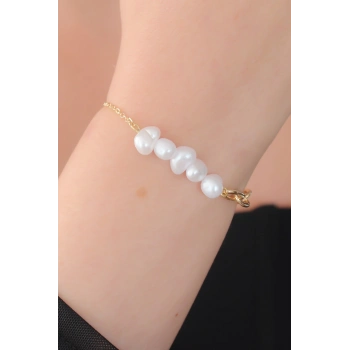 ÇOK SATAN BFS Gold Renk İnci Boncuk Model Kadın Bileklik