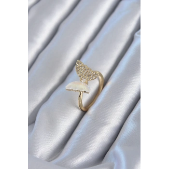 ÇOK SATAN BFS Gold Renk Zirkon Taş Detay Pirinç Kadın Yüzük