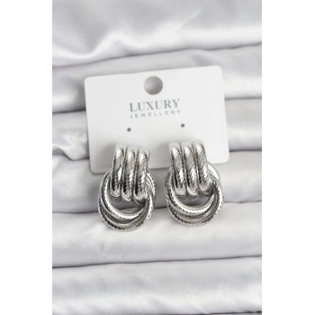 ÇOK SATAN BFS Gümüş Renk Halka Modelli Pirinç Kadın Küpe