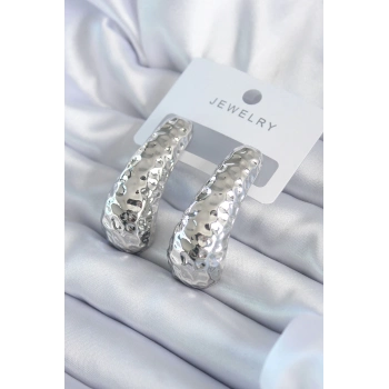 ÇOK SATAN BFS Gümüş Renk İşleme Detay Pirinç Kadın Küpe