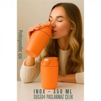 ÇOK SATAN BFS  Inox Çelik Kahve Bardağı - 350 ml  SUS304 Çelik Termos Profesyonel TURUNCU