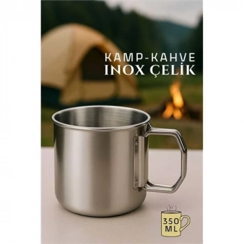 ÇOK SATAN BFS  Inox Çelik Kamp Kupası - Inox Kamp Bardağı Profesyonel Inox Çelik 350 ml