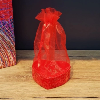 ÇOK SATAN BFS Kırmızı Kalpli Tül Kese