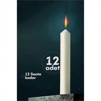 ÇOK SATAN BFS  Klasik Mum 12 Adet - Kokusuz Mum