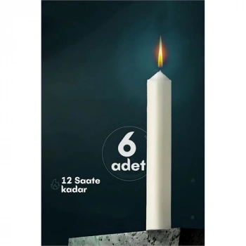 ÇOK SATAN BFS  Klasik Mum 6 Adet - Kokusuz Mum