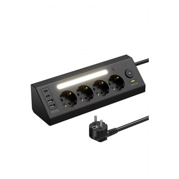 ÇOK SATAN BFS Lp764 Çoklu Gece Lambalı Priz Yüksek Gerilim Korumalı 4’lü Priz 2xusb 2xtype-c Çıkışlı Grup Priz Çoğaltıcı