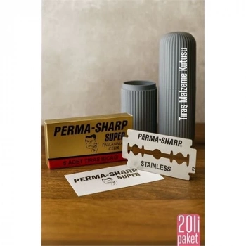 ÇOK SATAN BFS Permasharp 10 Adet Tıraş Jileti Tıraş + Tıraş Malzeme Kutusu Set