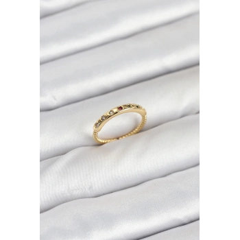 ÇOK SATAN BFS Pirinç Gold Renk Renkli Zirkon Taşlı Kadın Yüzük