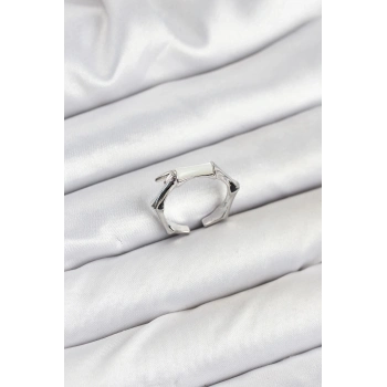 ÇOK SATAN BFS Pirinç Gümüş Renk Kemik Model Kadın Yüzük