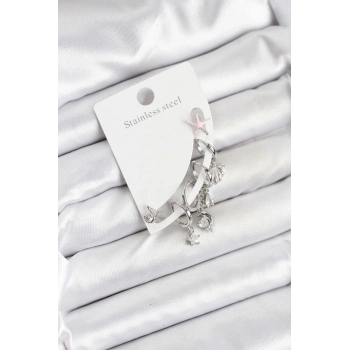 ÇOK SATAN BFS Pirinç Gümüş Renk Set Küpe