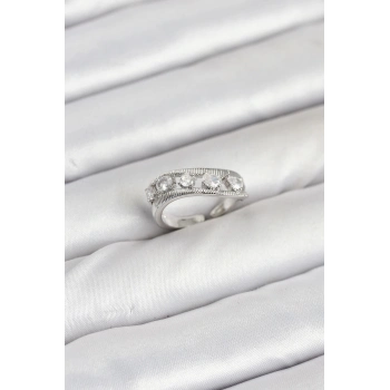 ÇOK SATAN BFS Pirinç Gümüş Renk Zirkon Taşlı Kadın Yüzük