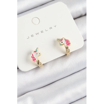 ÇOK SATAN BFS Pirinç Unıcorn Model Gold Renk Çocuk Küpe