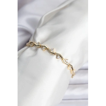 ÇOK SATAN BFS Zikzak Model Pirinç Gold Renk Bileklik