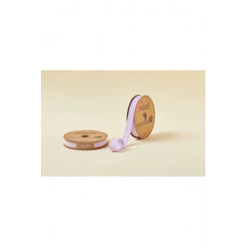 ÇOK SATAN Biye Ekoseli Katlı E07 Lila 2 cm 25 Metre %65 Koton %35 Polyester