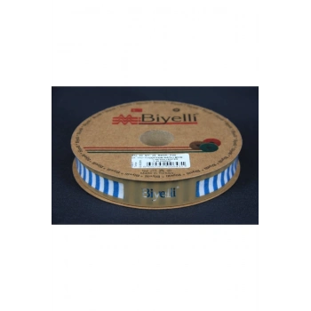 ÇOK SATAN Biye Kalın Çizgili Katlı F08 Petrol 2 cm 25 Metre %65 Koton %35 Polyester