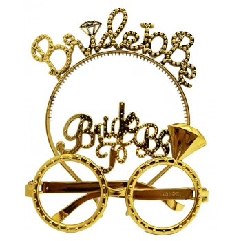 ÇOK SATAN Bride To Be Taç Ve Gözlük Seti Altın Renk