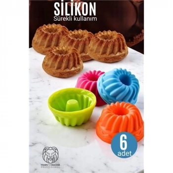 ÇOK SATAN BX Silikon Göbekli Muffin CupCake Kalıbı - Sürekli Kullanım Muffin Kek Kalıbı 6 ADET