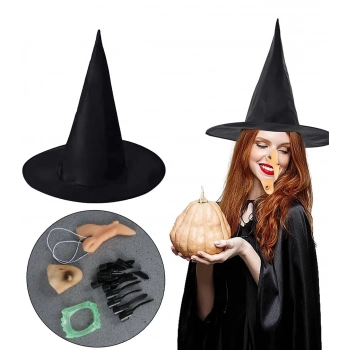 ÇOK SATAN Cadı Şapkası Cadı Tırnakları Cadı Burnu Cadı Çenesi Cadı Diş Seti