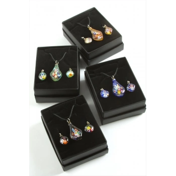 ÇOK SATAN Cam Sanatı Murano Kutulu Set Kolye