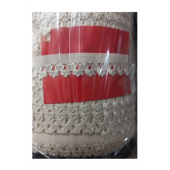 ÇOK SATAN Çamaşır Lastiği Dantelli 1 cm 1 Metre Krem