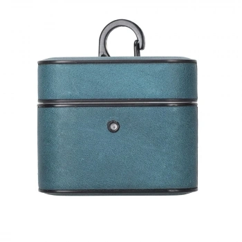 ÇOK SATAN Casquet Apple AirPods 3.nesil Uyumlu Deri Kılıf AA32 Mavi