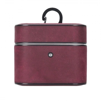 ÇOK SATAN Casquet Apple AirPods 3.nesil Uyumlu Deri Kılıf Fuşya