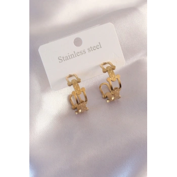 ÇOK SATAN Çelik Gold Renk Tifanny Zincir Model Kadın Küpe